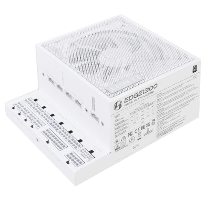 Lian Li 1300W EG1300.WE 80+ Platinum T-Shape ATX Power Supply with 4 Port USB Hub - White