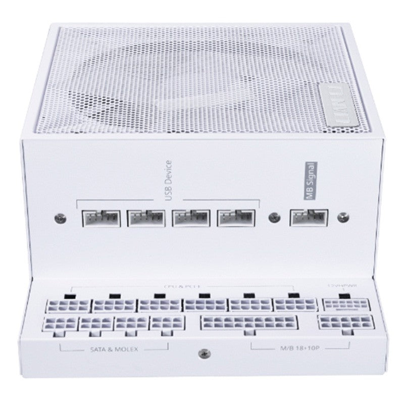 Lian Li 1300W EG1300.WE 80+ Platinum T-Shape ATX Power Supply with 4 Port USB Hub - White