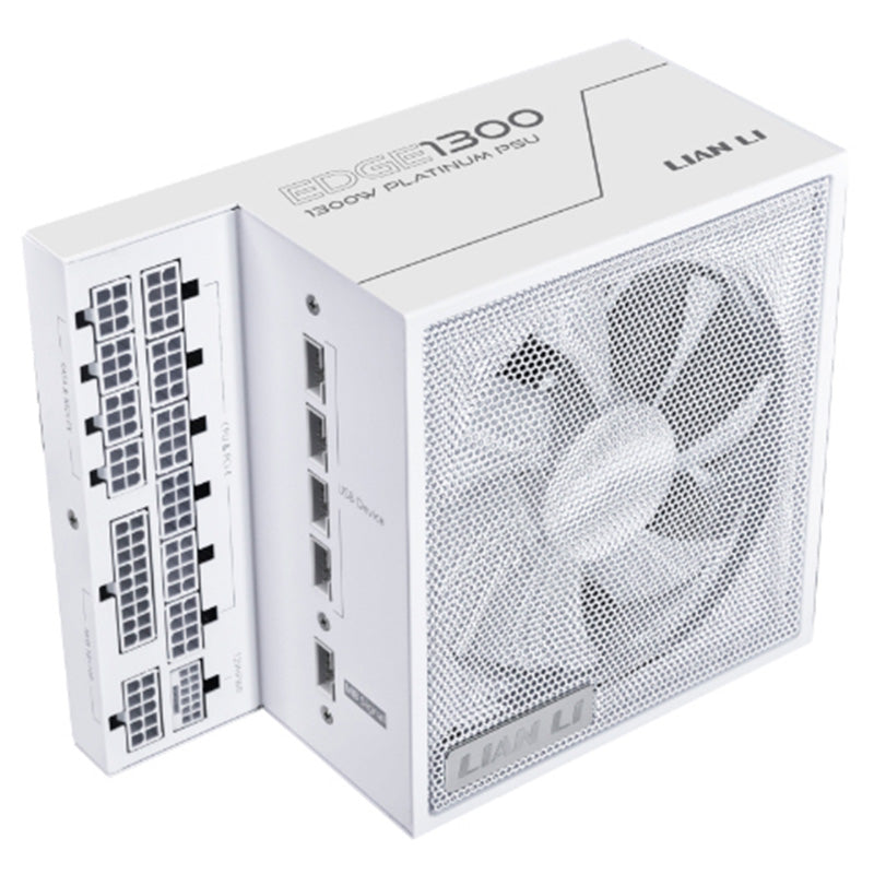 Lian Li 1300W EG1300.WE 80+ Platinum T-Shape ATX Power Supply with 4 Port USB Hub - White