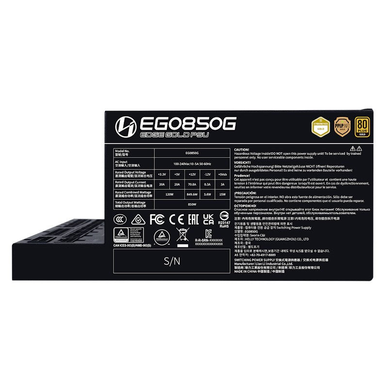 Lian Li Edge Series 850W 80+ Gold Full Modular ATX Power Supply