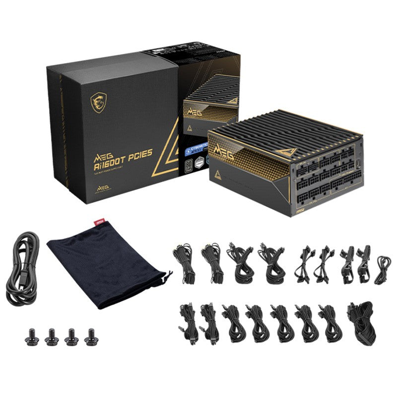 MSI MEG 1600W Ai1600T PCIE5 80+ Titanium Fully Modular ATX Power Supply