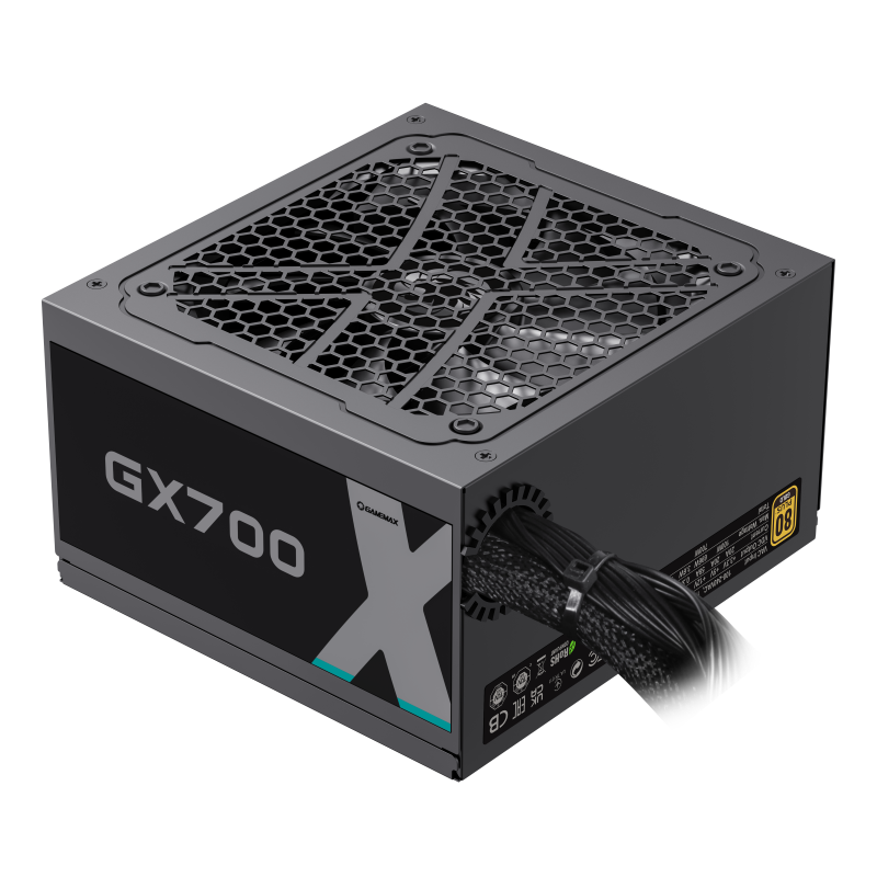 GameMax 700W 80+ Gold Wired Black ATX Power supply - GX700 black