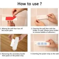 Wall Mount Plug Fixer Self Adhesive Power Strip Holder Punch-free Loading 10Kg Maximum,for Router Remote Control Paper Towel Box -5pieces