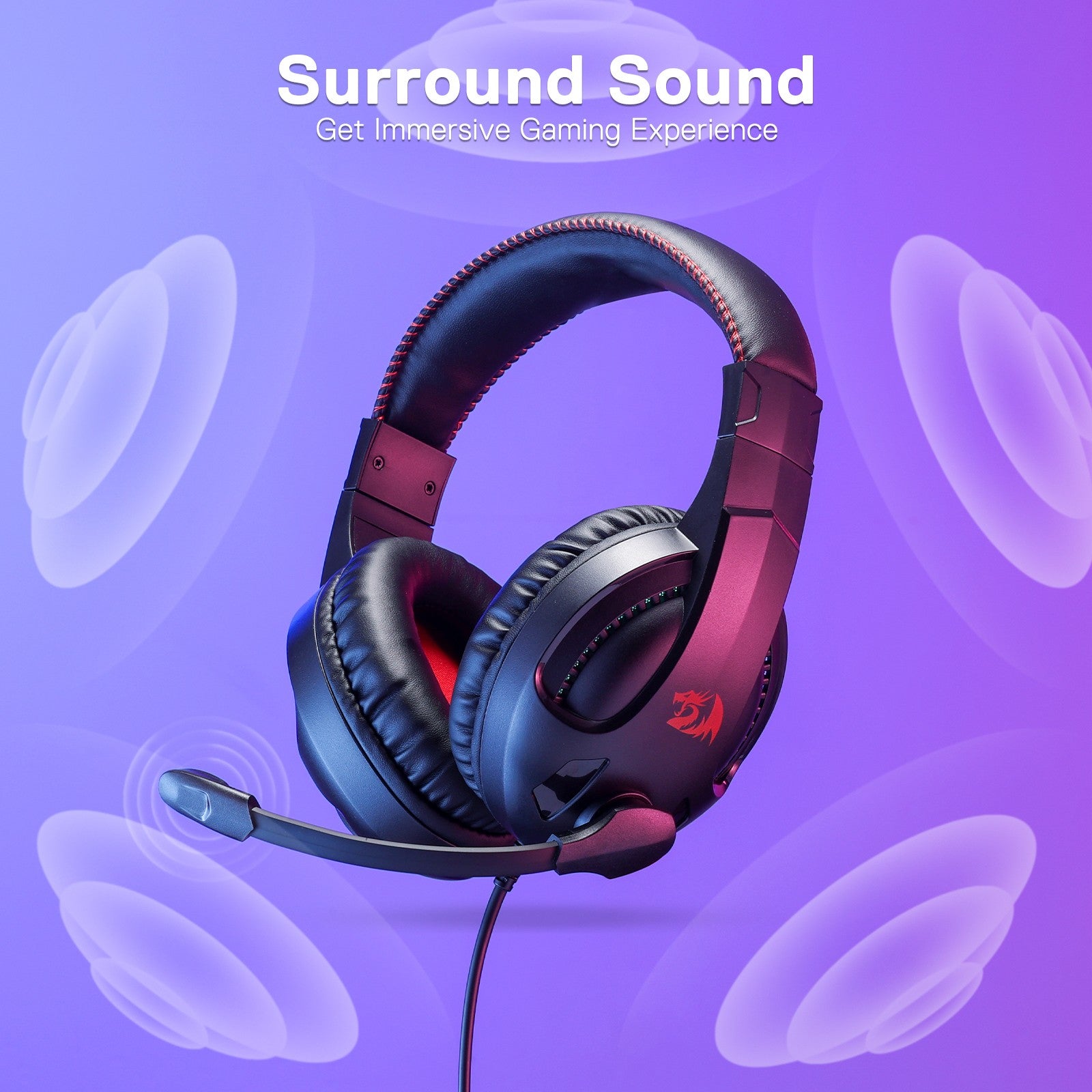 Redragon H211 Cronus Black Wired Gaming Headset, Stereo Surround Sound, 40 mm Drivers, Over-Ear Headphones Works for PC/PS5/XBOX/NS
