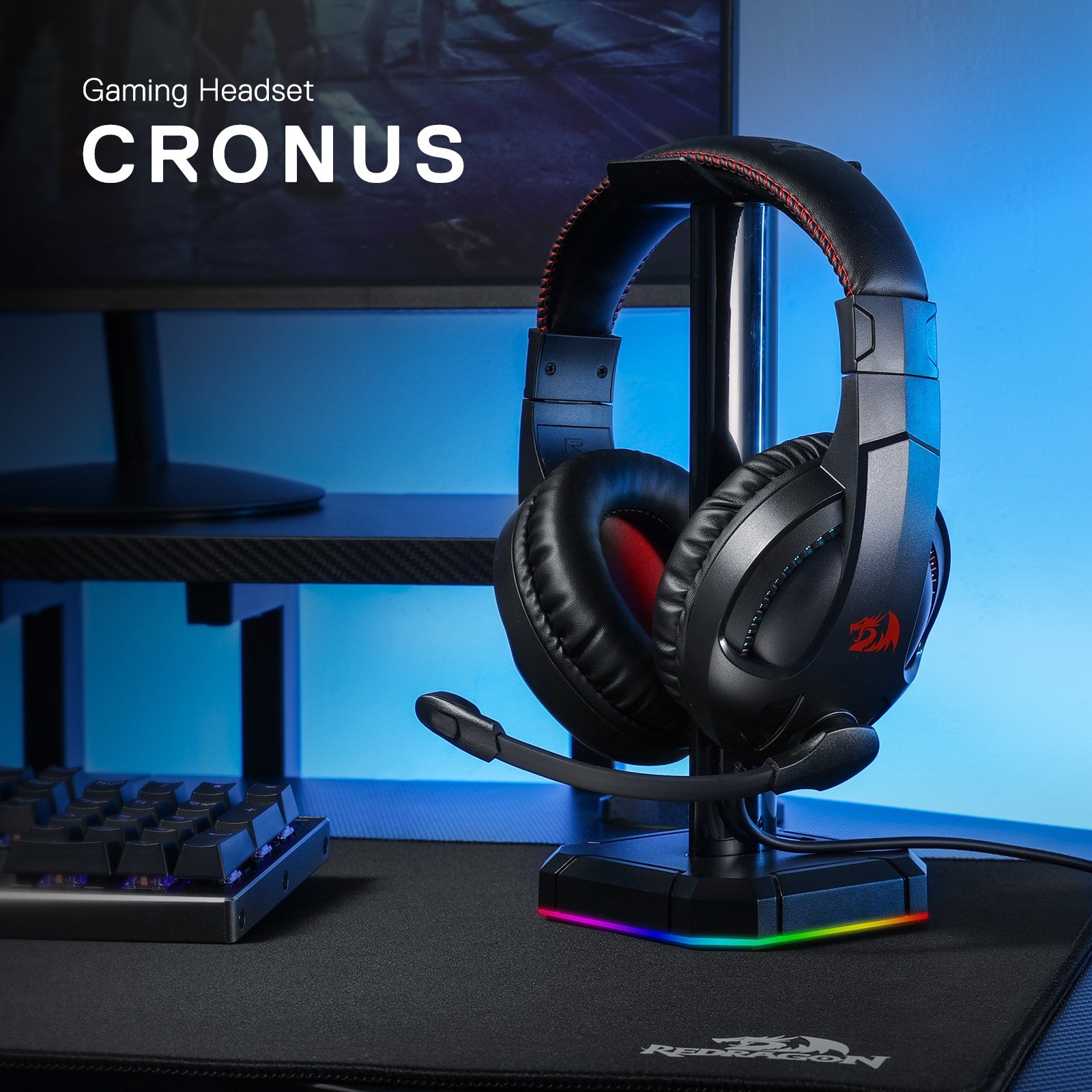 Redragon H211 Cronus Black Wired Gaming Headset, Stereo Surround Sound, 40 mm Drivers, Over-Ear Headphones Works for PC/PS5/XBOX/NS