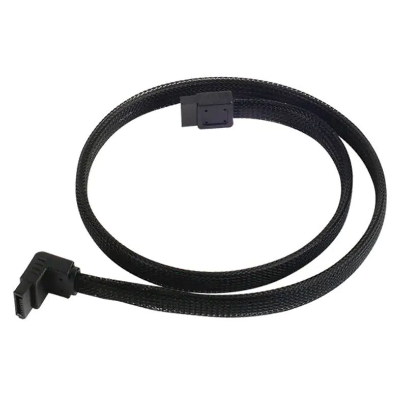 SilverStone CP08 SATAIII 90 Degrees Angled Sleeve SATA Cable - Black