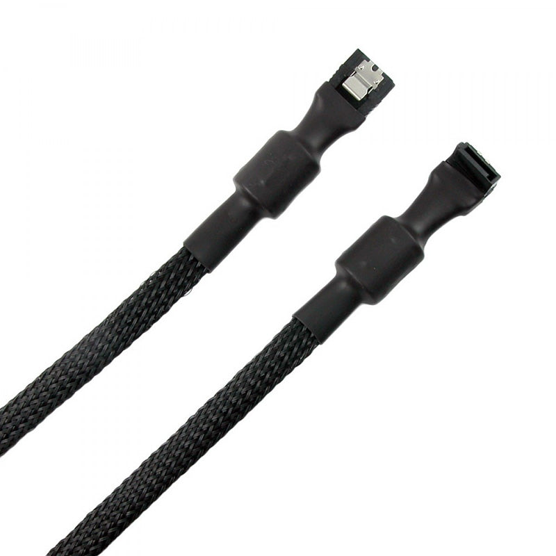 Simplecom Premium SATA 3 Data Sleeved Cable with Ferrite Bead Lead Clip Angle 50cm