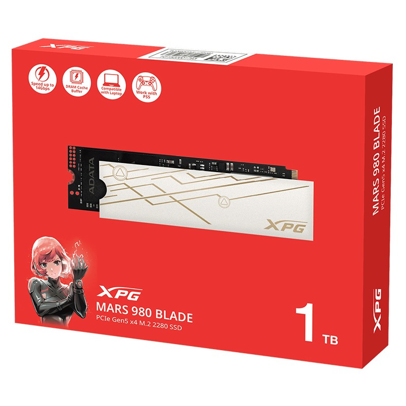 ADATA 1TB SMAR-980B-1TCS Mars 980 Blade PCIe 5.0 NVMe M.2 2280 SSD