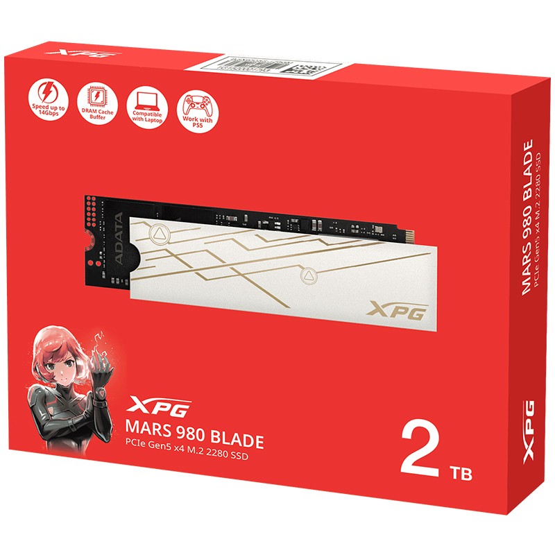 ADATA 2TB SMAR-980B-2TCS Mars 980 Blade PCIe 5.0 NVMe M.2 2280 SSD