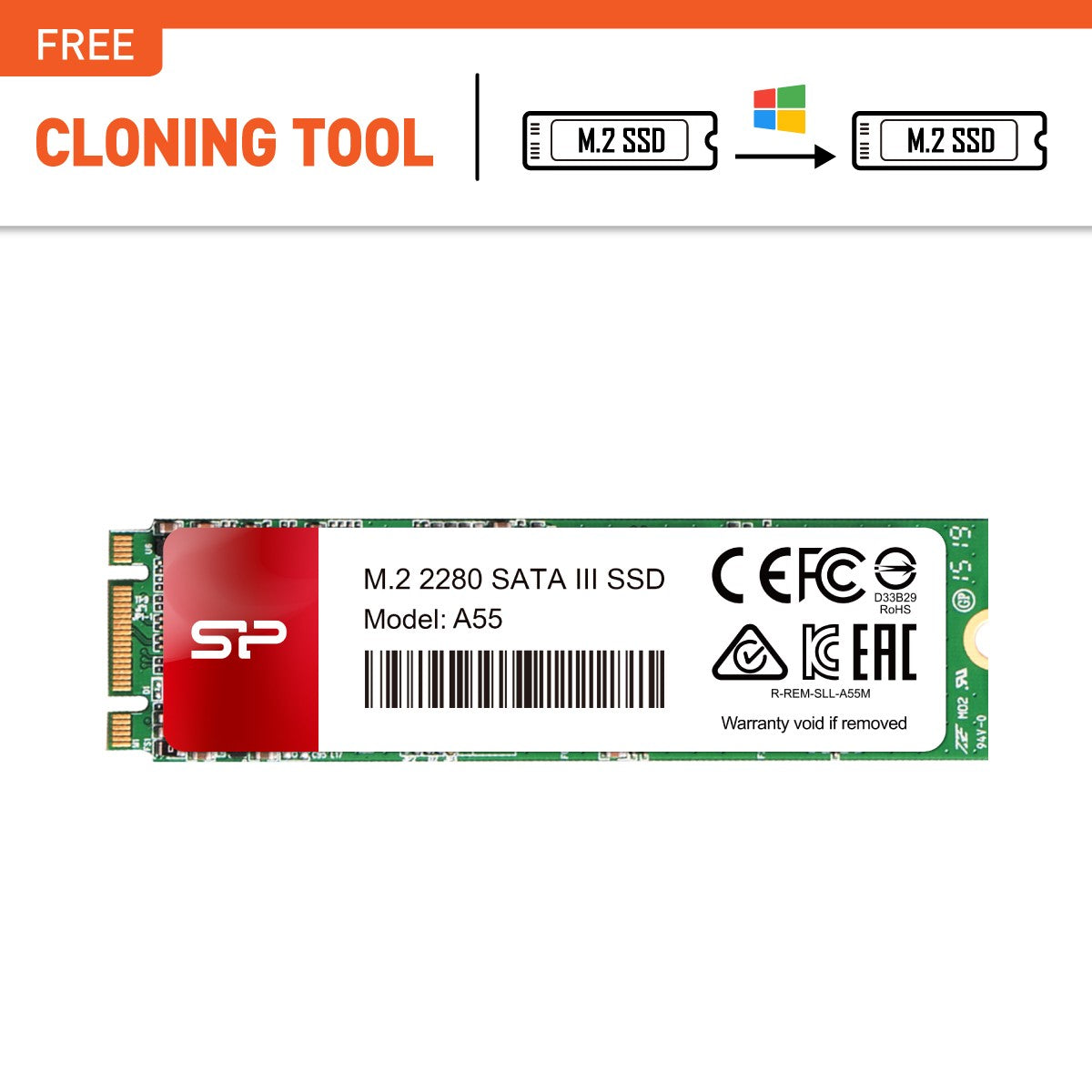 Silicon Power 256GB A55 M.2 SSD SATA III Internal Solid State Drive
