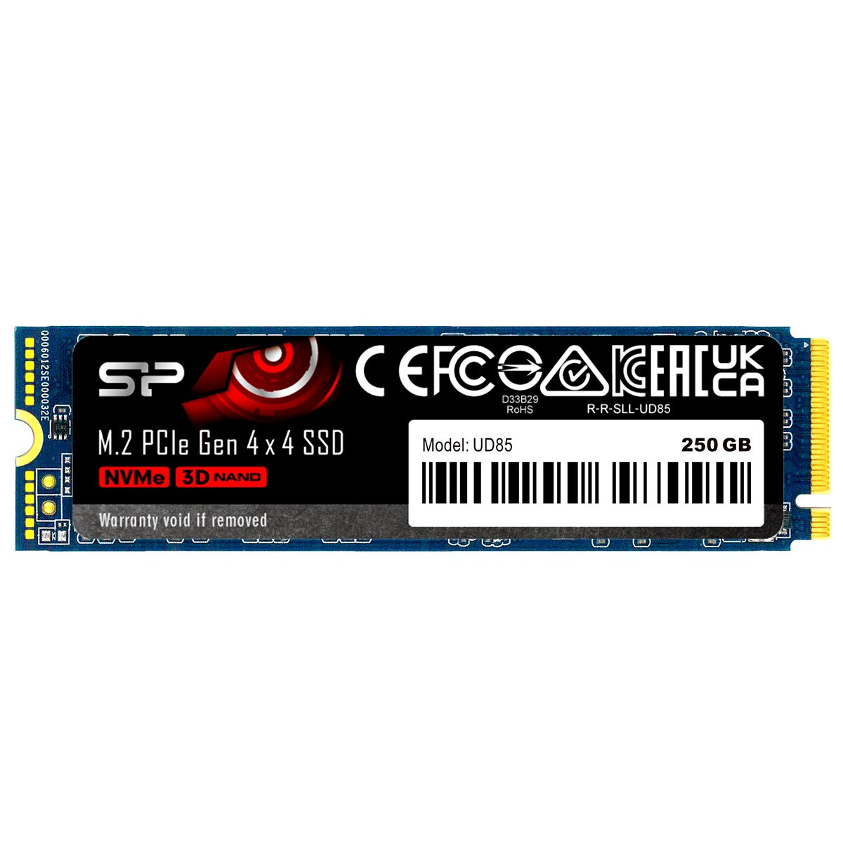 Silicon Power UD85 250GB R/W up to 3,300/1,300 MB/s PCIe NVMe Gen 4x4 M.2 SSD
