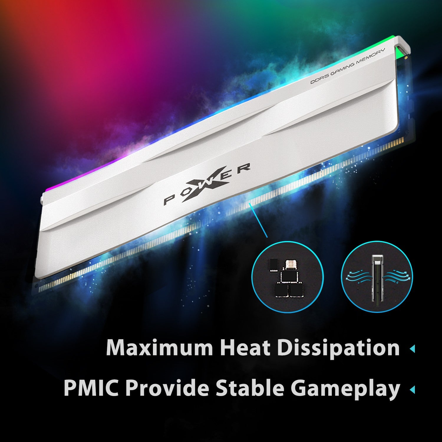 Silicon Power XPOWER Zenith RGB 32GB CL34,1.4V 6800MHz Gaming Memory Supports Intel XMP/AMD EXPO DDR5 RAM - White,