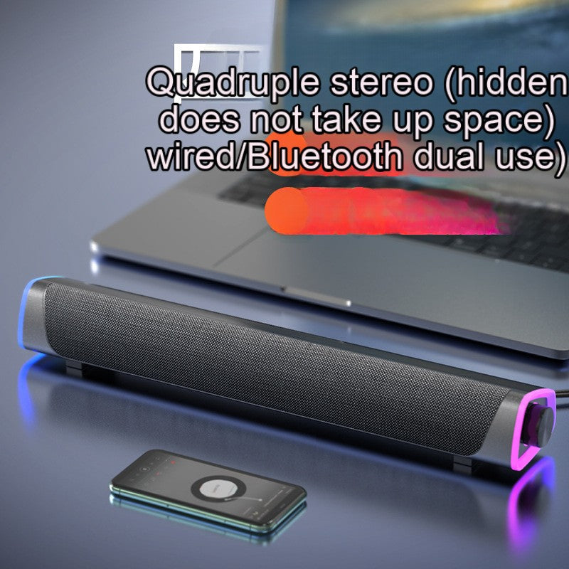 4D Computer Speaker Bar Stereo Sound Subwoofer Bluetooth Speaker For Macbook Laptop Notebook PC Music Player Wired Loudspeaker