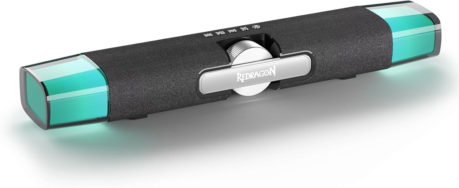 Redragon GS512 Wireless RGB Desktop Speakers, 2.0 PC Computer Stereo Soundbar w/BT 5.0/USB Mode, Max 6W x 2 Rich Sound, Crystal RGB Backlight