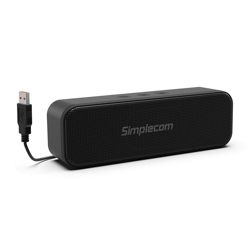 Simplecom Portable USB Stereo Soundbar Speaker with Volume Control for PC Laptop