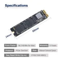 ROGOB 512GB PCIe SSD Gen3*4 NGFF Internal Solid State Drive, Upgrade Speed & Storage Drive for 2013-16 Mac, MacBook, Mac Pro, Air, Mini, iMac