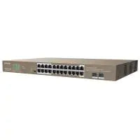 IP-COM 24 Port Gigabit Ethernet + 2 SFP Ethernet Unmanaged Switch with 24-Port PoE (G1126P-24-410W)