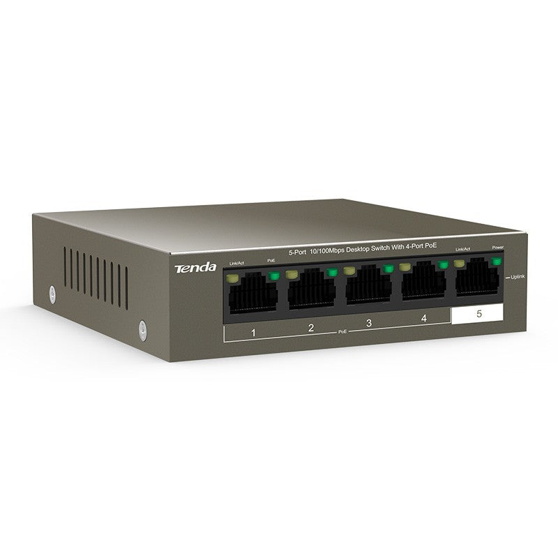 Tenda 5-port 10/100Mbps with 4-port PoE+ Desktop Switch