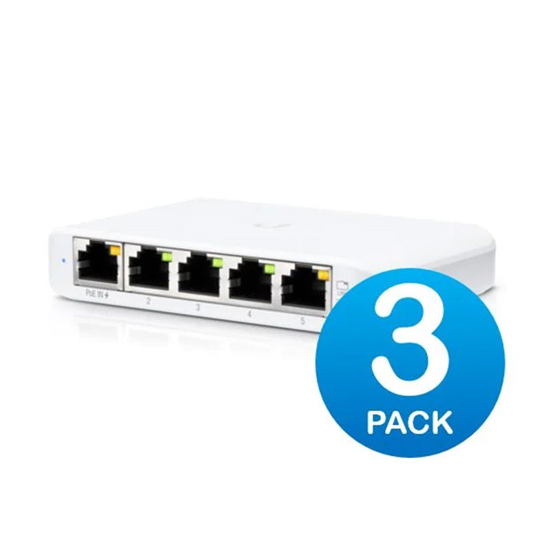 Ubiquiti USW Flex Mini 5 Port Managed UniFi Switch - 3 Pack