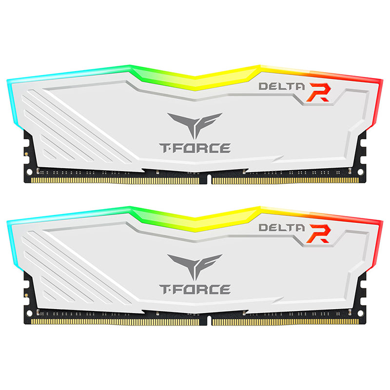 Team 16GB  TF4D416G3200HC16FDC01 T-Force Delta RGB 3200MHz DDR4 RAM - White