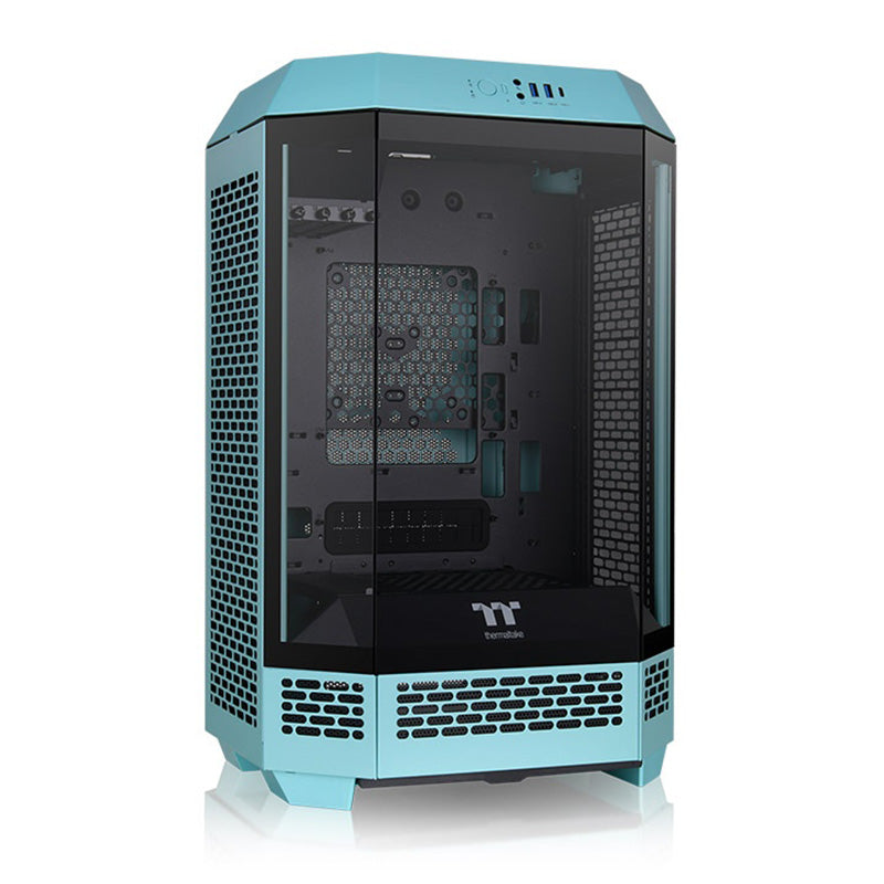 Thermaltake The Tower 300 Tempered Glass Micro-ATX Tower Case - Turquoise Edition