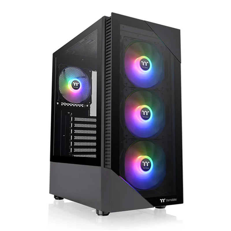 Thermaltake View 200 Plus TG ARGB Mid Tower ATX Case - Black