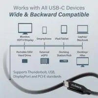 Edimax 40Gbps USB4 Thunderbolt 3 Cable USB-C to USB-Cable, 2 m Length