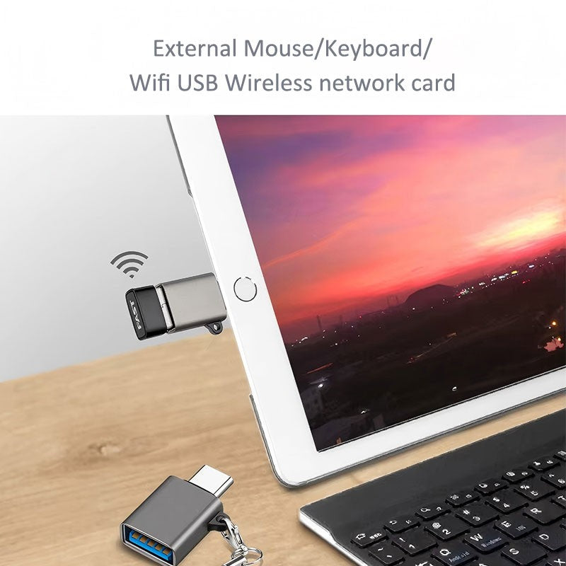 USB-A To USB Type C Connector Adapter Plug USB 3.2 To Type C Adapter OTG Black