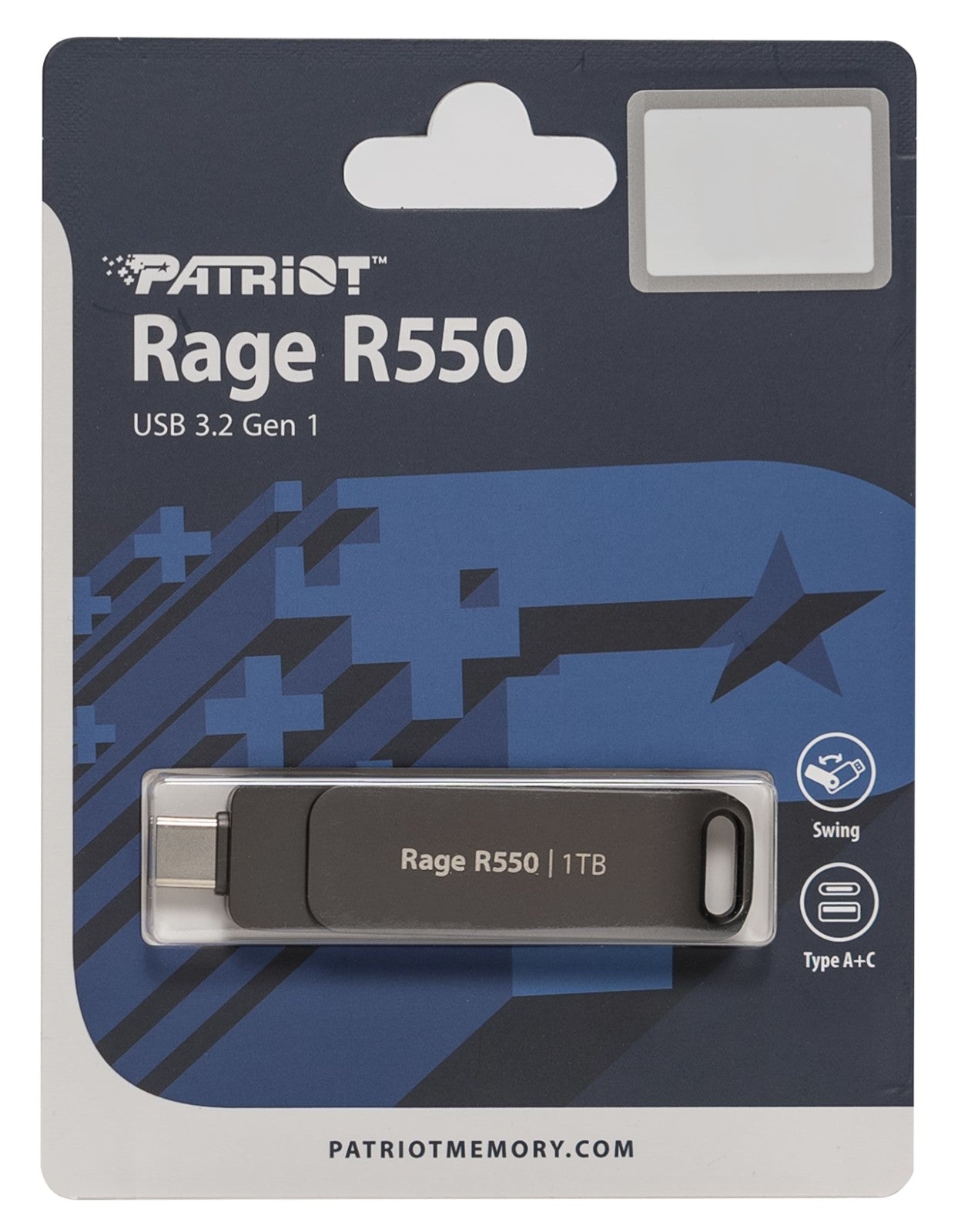 PATRIOT MEMORY Rage R550 256GB USB 3.2 GEN 1 Swing Type A+C 2-in-1
