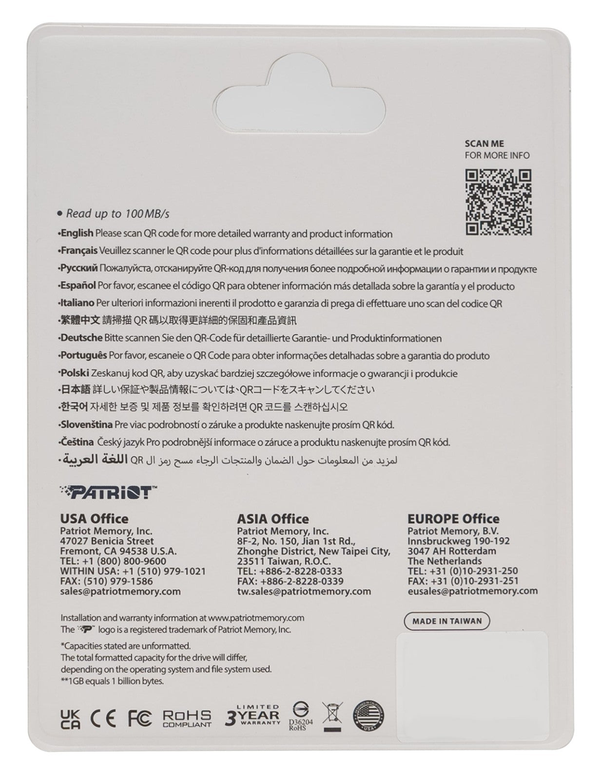 PATRIOT MEMORY Rage R550 256GB USB 3.2 GEN 1 Swing Type A+C 2-in-1