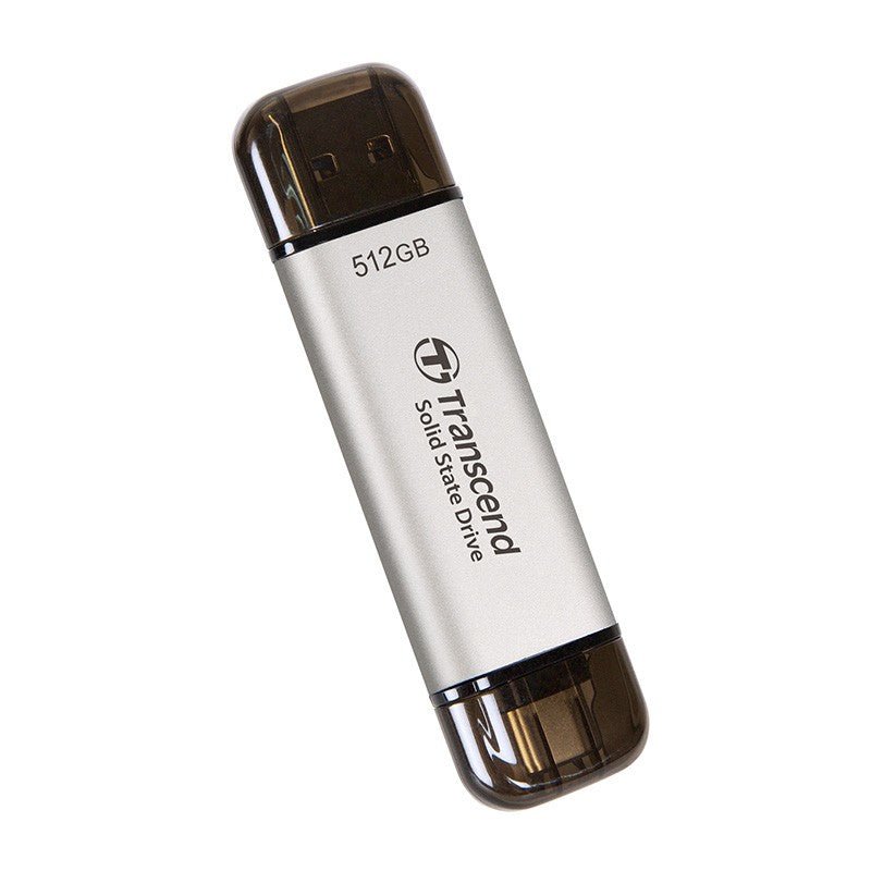 Transcend 512GB USB-C/A 10Gbps External SSD - Silver