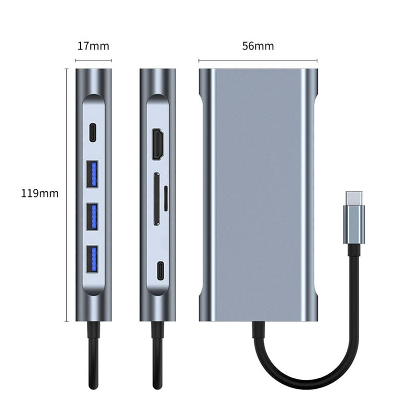 USB C HUB, USB C Adapter 10 in 1 Dongle with 4K HDMI, VGA, Type C PD, USB3.0/2.0, RJ45 Ethernet, SD/TF Card Reader Docking Station