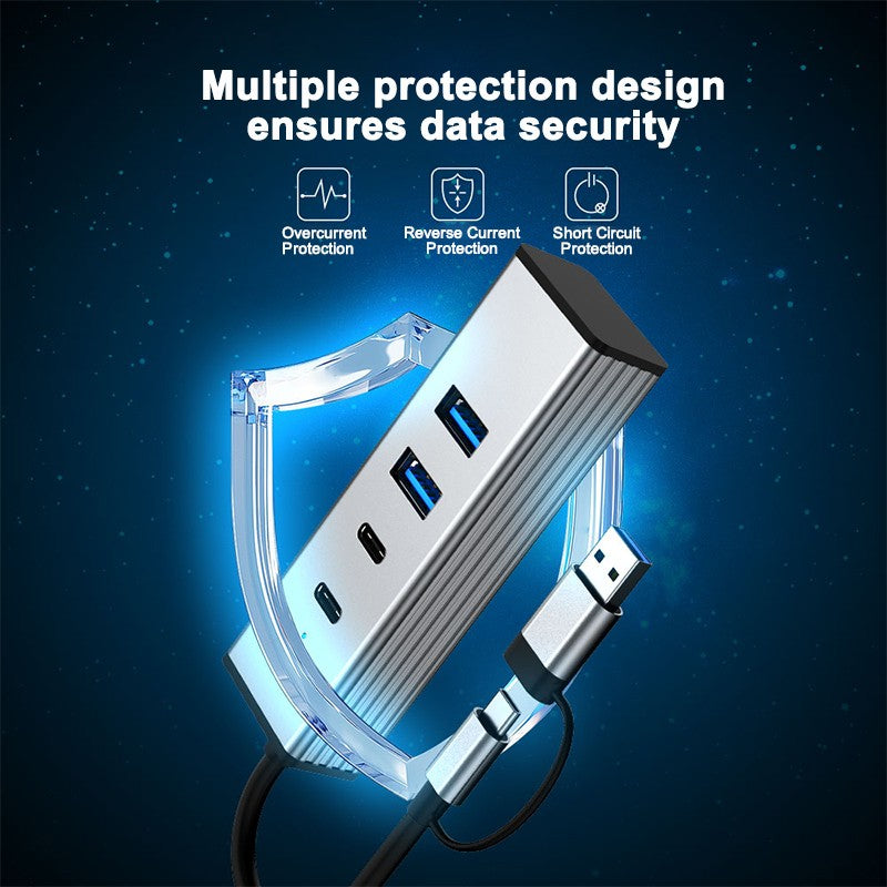 10Gbps USB-C Hub 3.2 Gen2 Docking Station - 4-in-1 Multi-Port Adapter for Laptop USB-A/C