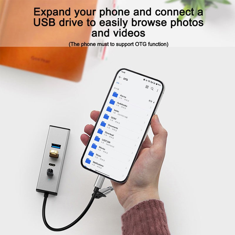 10Gbps USB-C Hub 3.2 Gen2 Docking Station - 4-in-1 Multi-Port Adapter for Laptop USB-A/C