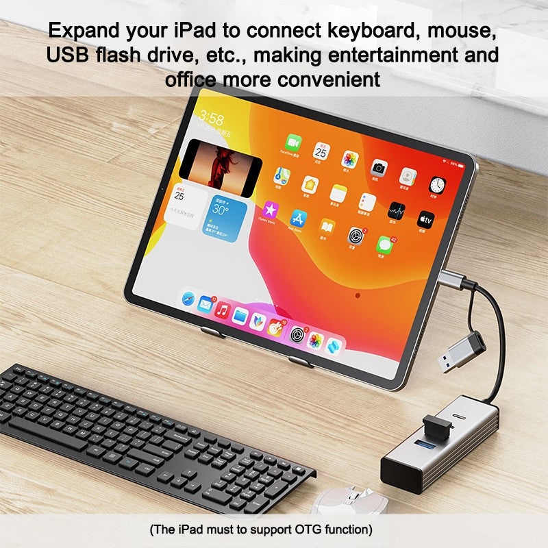 10Gbps USB-C Hub 3.2 Gen2 Docking Station - 4-in-1 Multi-Port Adapter for Laptop USB-A/C