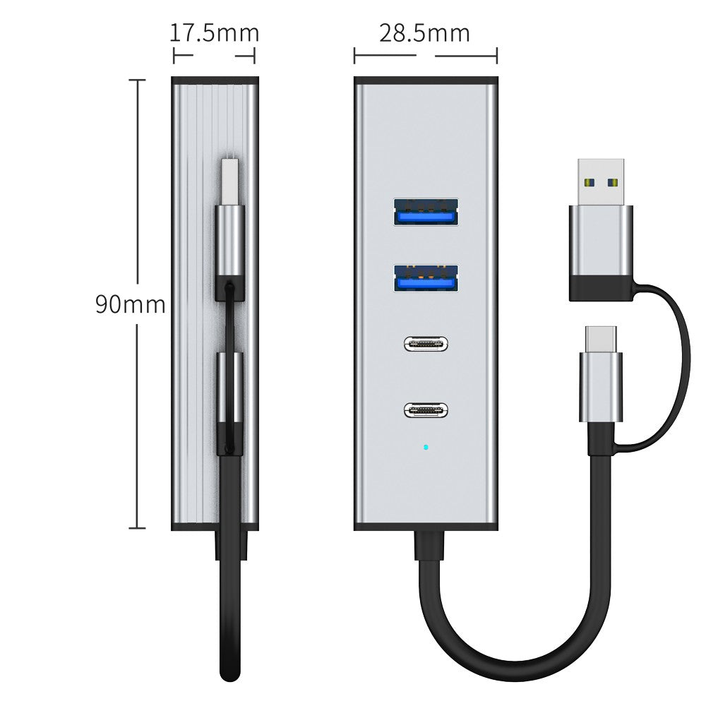10Gbps USB-C Hub 3.2 Gen2 Docking Station - 4-in-1 Multi-Port Adapter for Laptop USB-A/C