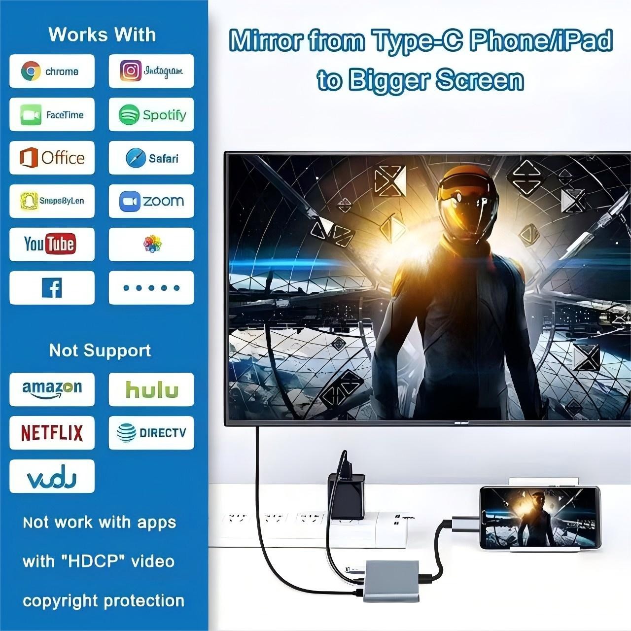 3-in-1 USB-C Docking Station with 4K 60Hz HDMI,5 Gbps USB 3.0 - Slim Portable Adapter Compact Multi-Port Hub with 100w Power Delivery