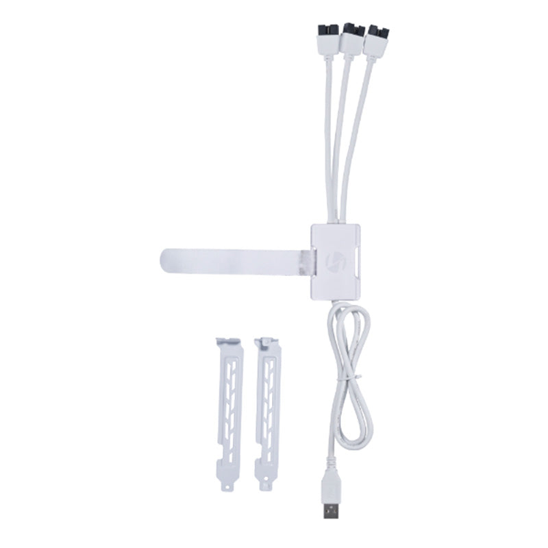 Lian Li 1-to-3 USB 2.0 Hub with USB Type A Male Port - White