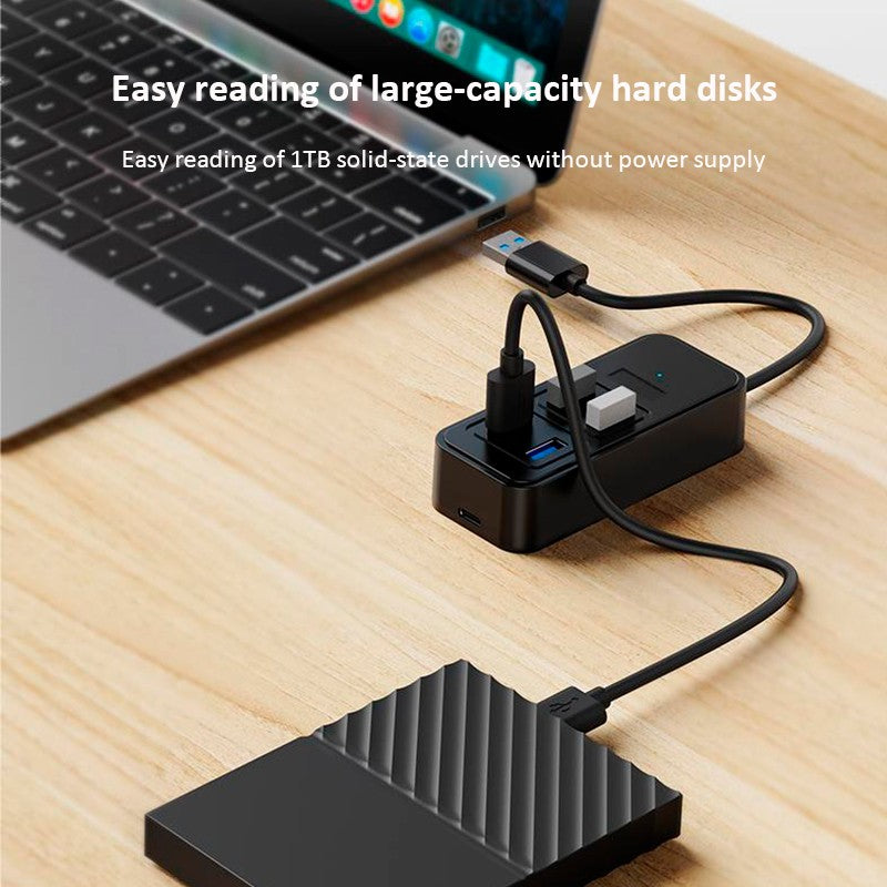 SEEDREAM 4 in 1 Type-A HUB USB 3.0 Splitter PD Charging OTG Adapter Data Transfer Expander Docking Station For Laptop PC Tablet Expander