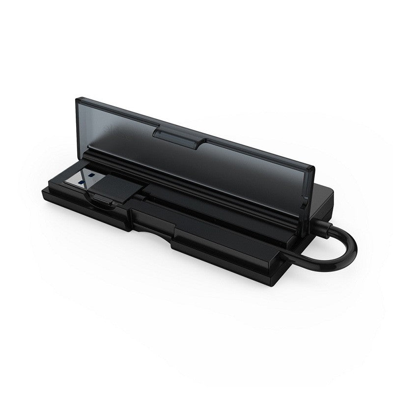 Simplecom Portable 4 Port USB 3.2 Gen1  5Gbps Hub with Cable Storage - Black