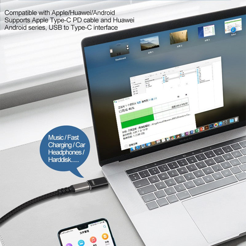 USB-A to USB-C 10Gbps Adapter USB 3.2 Gen2 SuperSpeed Converter  Black