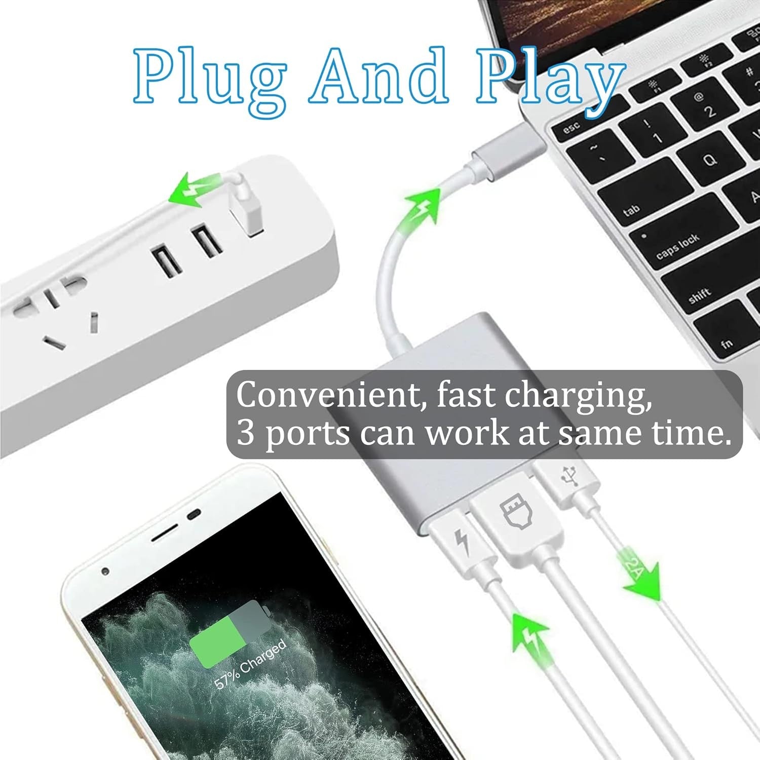 USB C to HDMI Adapter 4K 3 in 1 Type C HDMI Adapter with USB 3.0 Type C PD Charging Port USB C Hub USB-C to HDMI Adapter and USB-C Charging Port