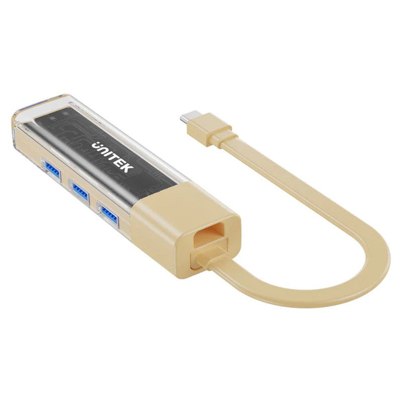 Unitek 4 Port Bi-Directional USB Hub with Detachable Cable - Beige