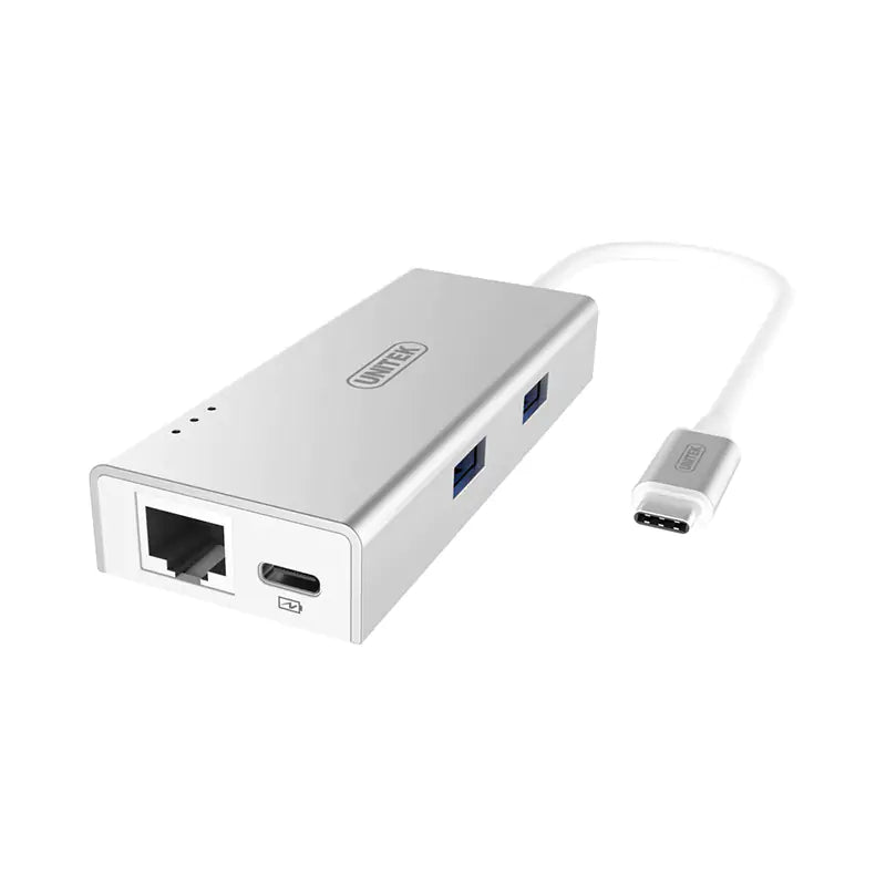 Unitek USB Type-C to USB Type-A 3.0, RJ45, Type-C Power Delivery Aluminium Hub