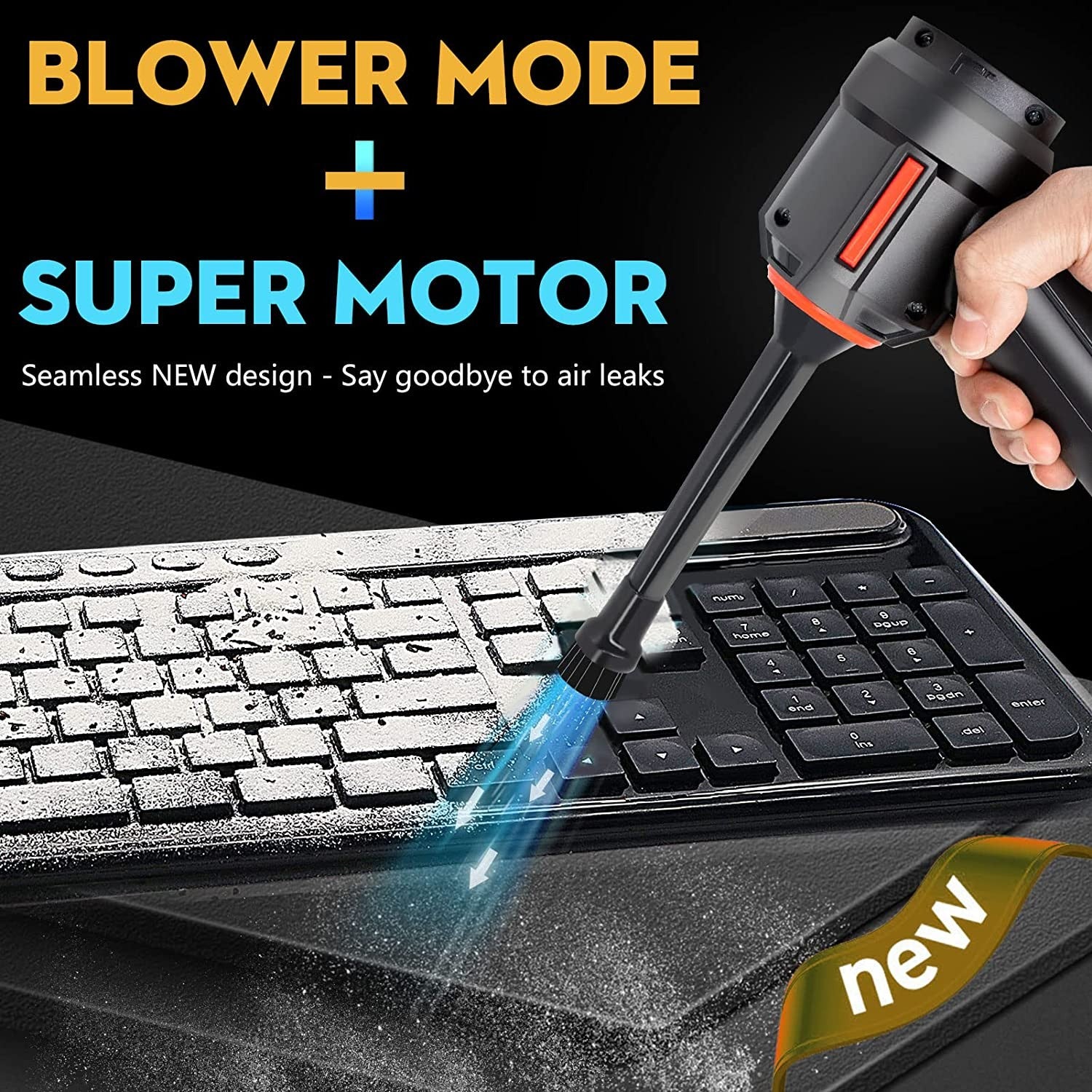 Keyboard Cleaner Kit 3-in-1 Computer Vacuum Cleaner Cordless Compressed Air Duster Rechargeable Car Hoover Handheld Mini Vacuum Keyboard Vacuum