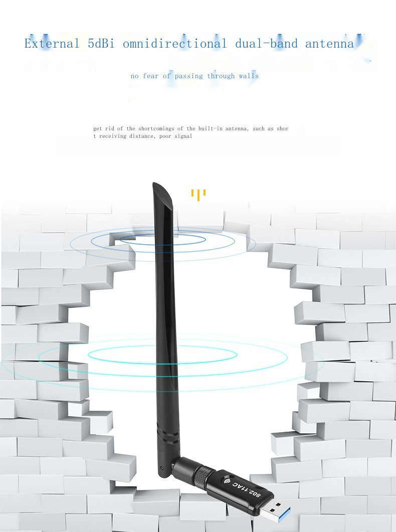 1200Mbps Wireless Network Card Driver Free 2.4g/5.8g USB3.0 Dual Band Wireless Network Card WiFi Receiver