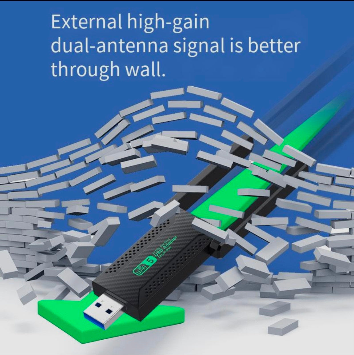 USB Driver free wireless network 1200M dual-frequency computer wifi receiver 5G / 2.4G