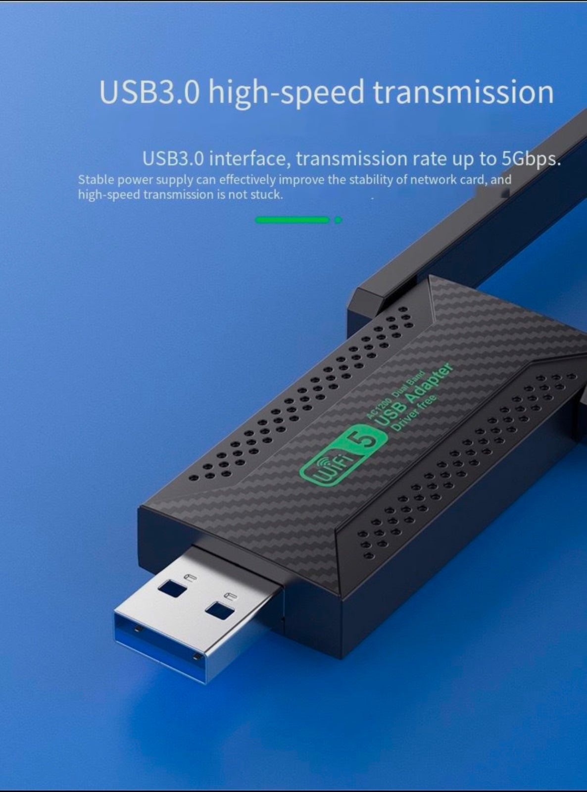 USB Driver free wireless network 1200M dual-frequency computer wifi receiver 5G / 2.4G