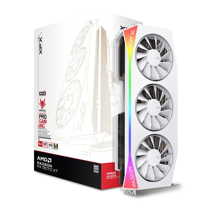 XFX Mercury AMD Radeon RX 9070 XT OC White Magnetic Air Edition with RGB 16G Graphics Card