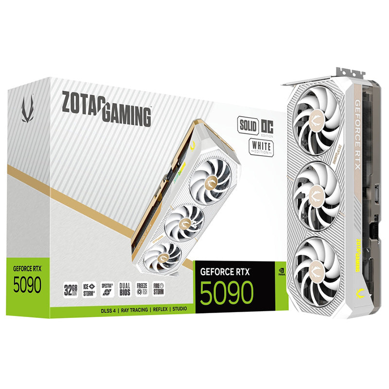 Zotac Gaming GeForce RTX 5090 Solid OC 32GB Graphics Card - White